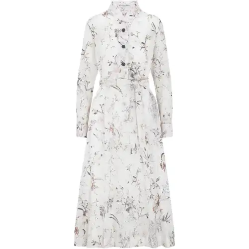 DIOR Long Sleeved Dress Women's White
