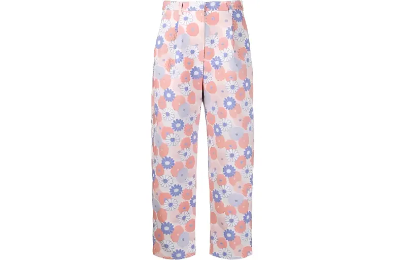 KENZO Floral Print Cropped Trousers