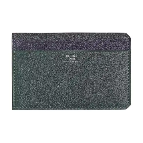 HERMES City Evercolor Calfskin Card Holder Men's Mint Green & Midnight Blue