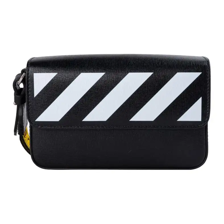 OFF WHITE Diag Saffiano Clutch Black/White