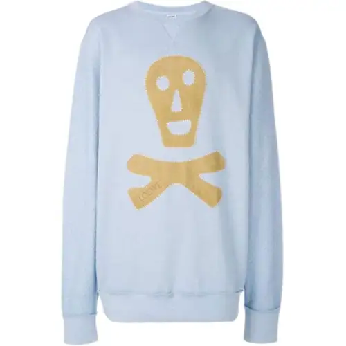 LOEWE T Shirts Men's Light Blue Crew Neck Moderate Straight Fit