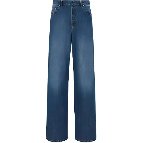 DIOR Quarterly New Products Jeans Women's Blue Moderate Flared Pants