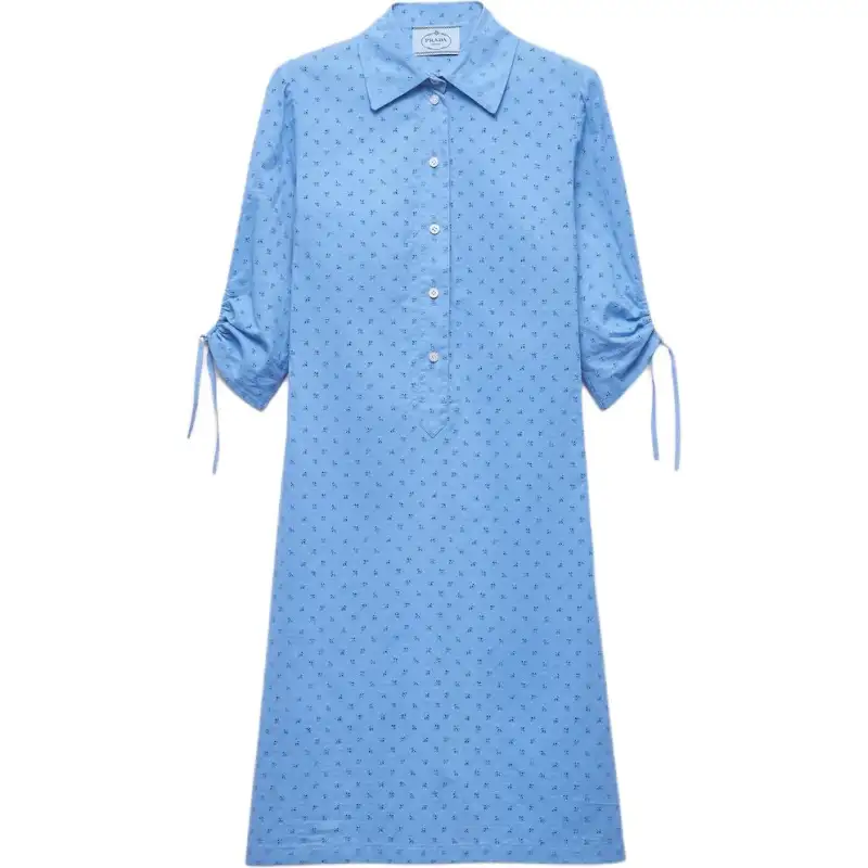 PRADA Short Sleeved Dress Women's Sapphire Blue