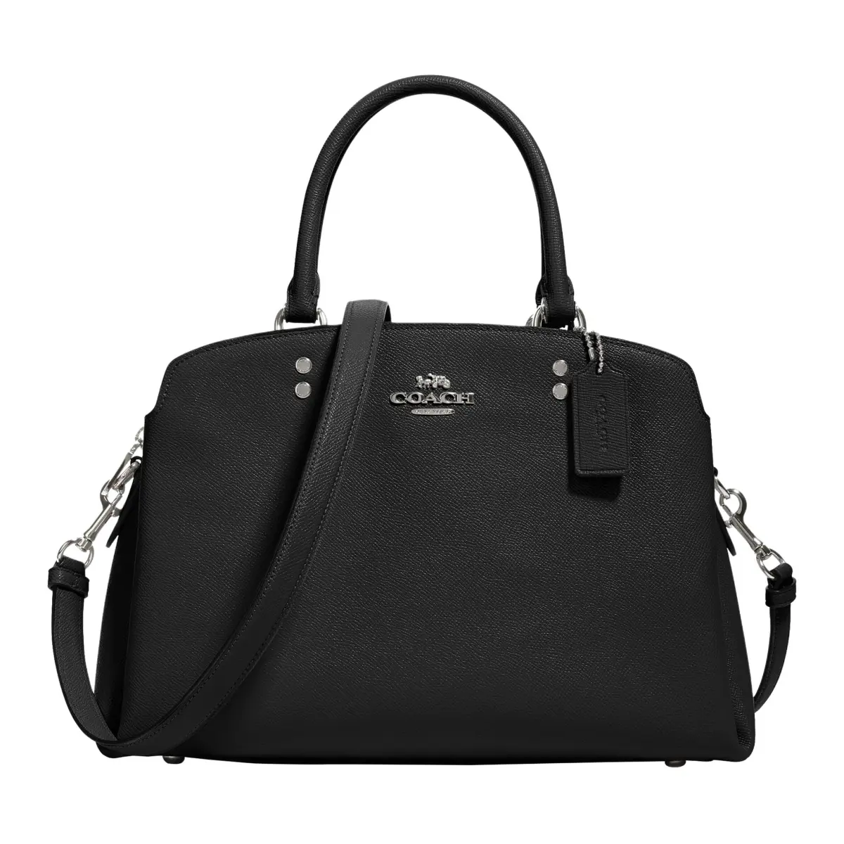 COACH Lillie Genuine Leather Shoulder Bag, Crossbody Bag, Handbag Large Women's Black
