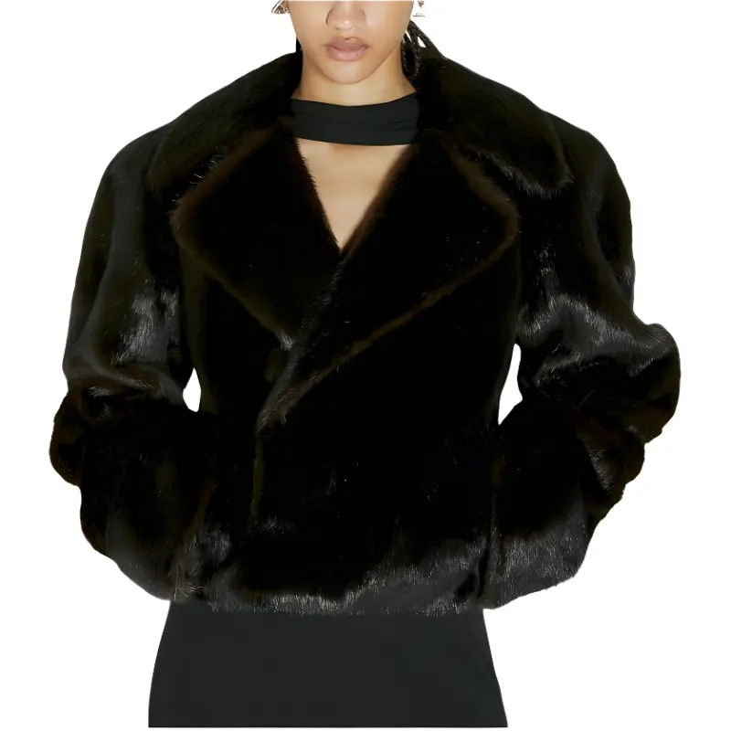 SAINT LAURENT Faux Fur Short Coat