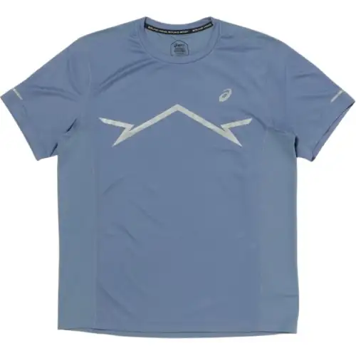 ASICS LITE SHOW T Shirts Men's Blue Crew Neck Moderate Straight Fit