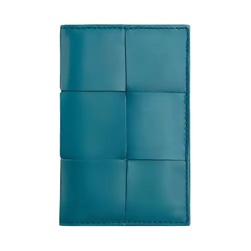 Bottega Veneta Cow Leather Wallet, Card Holder Regular Unisex Blue