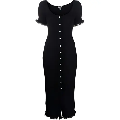 MIU MIU Short Sleeved Dress Women's Black