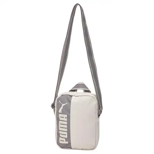 PUMA Fabric Shoulder Bag, Crossbody Bag, Handbag Unisex Silver Lime Gray