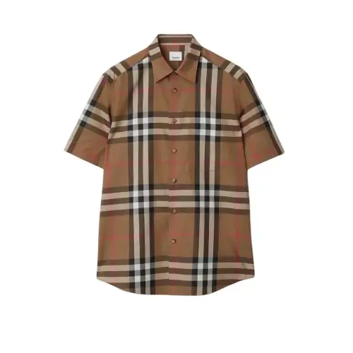 Burberry Shirts Men's Brown Lapel Moderate Other