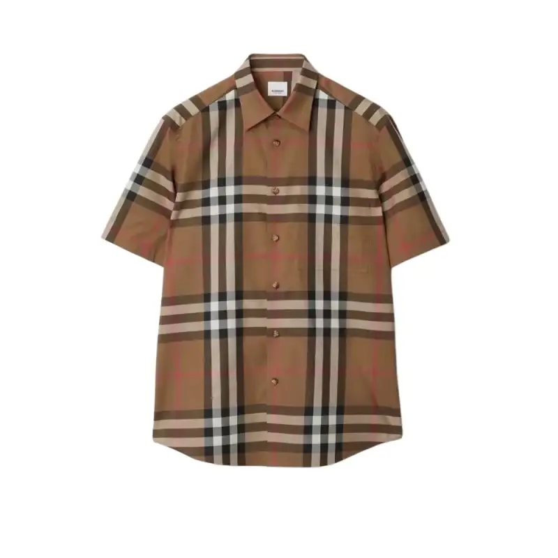 Burberry Shirts Men's Brown Lapel Moderate Other