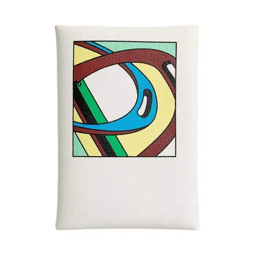 HERMES Calvi Duo Patterned Print Swift Leather Card Holder Mini Women's White