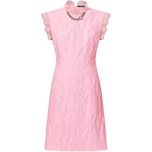 LOUIS VUITTON 1AFHIS Fin Flounce Jacquard Dress