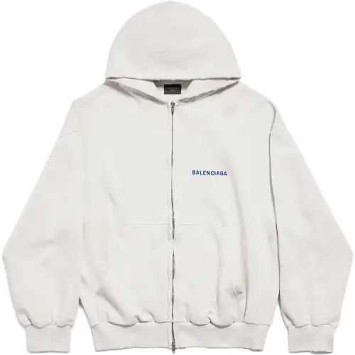 Balenciaga Logo Embroidered Zip Up Jacket