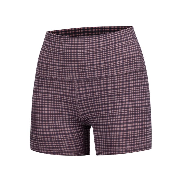 Lululemon Align Yoga Shorts 4′ Women’s Desert Rose Brown Pink Ombre Glossy Plaid
