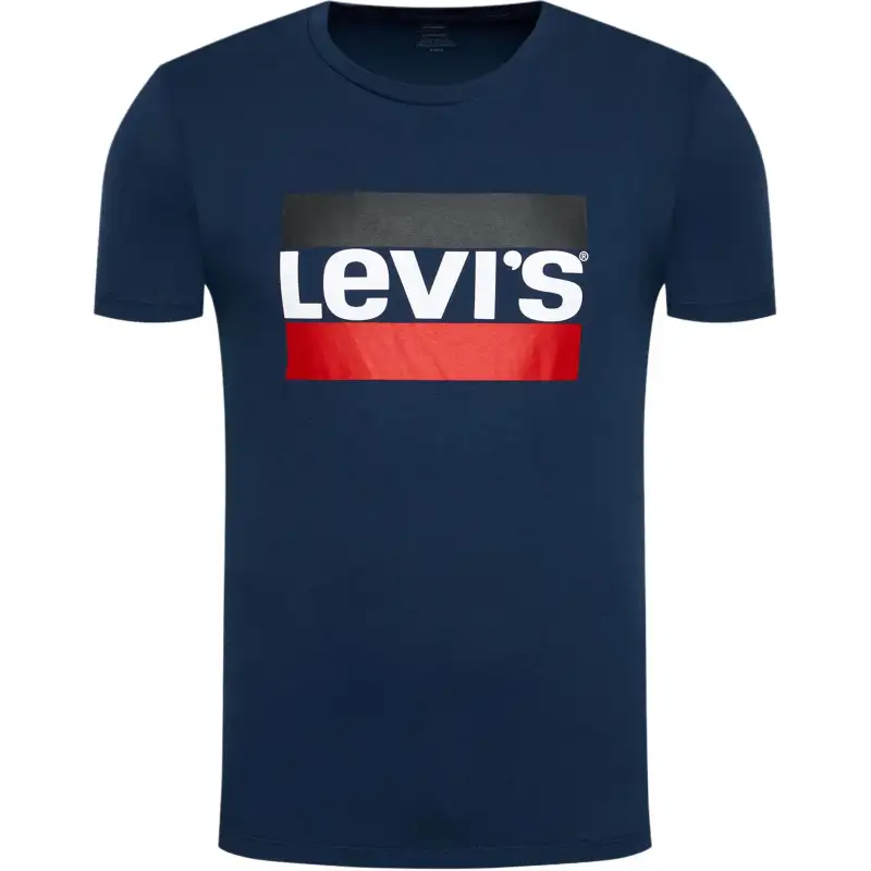 Levis T Shirts Men's Blue Crew Neck Moderate Straight Fit