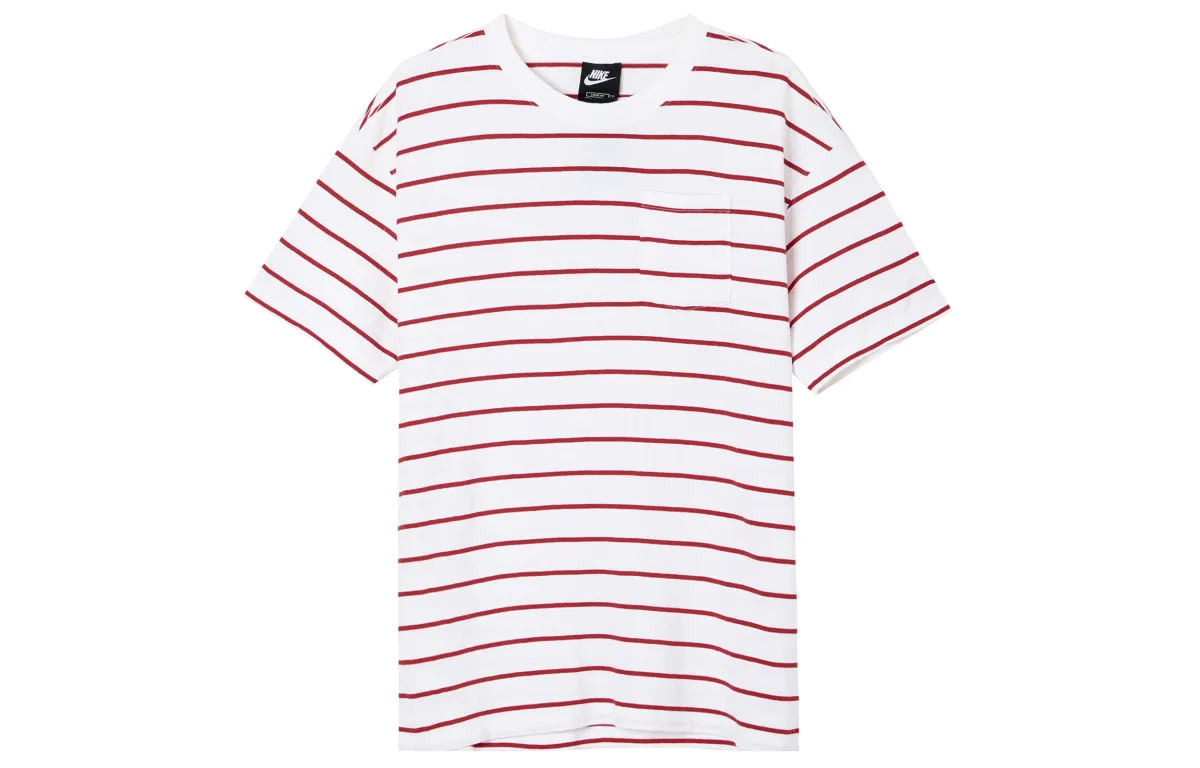 Nike T-Shirts Men's White Crew Neck Moderate Straight Fit