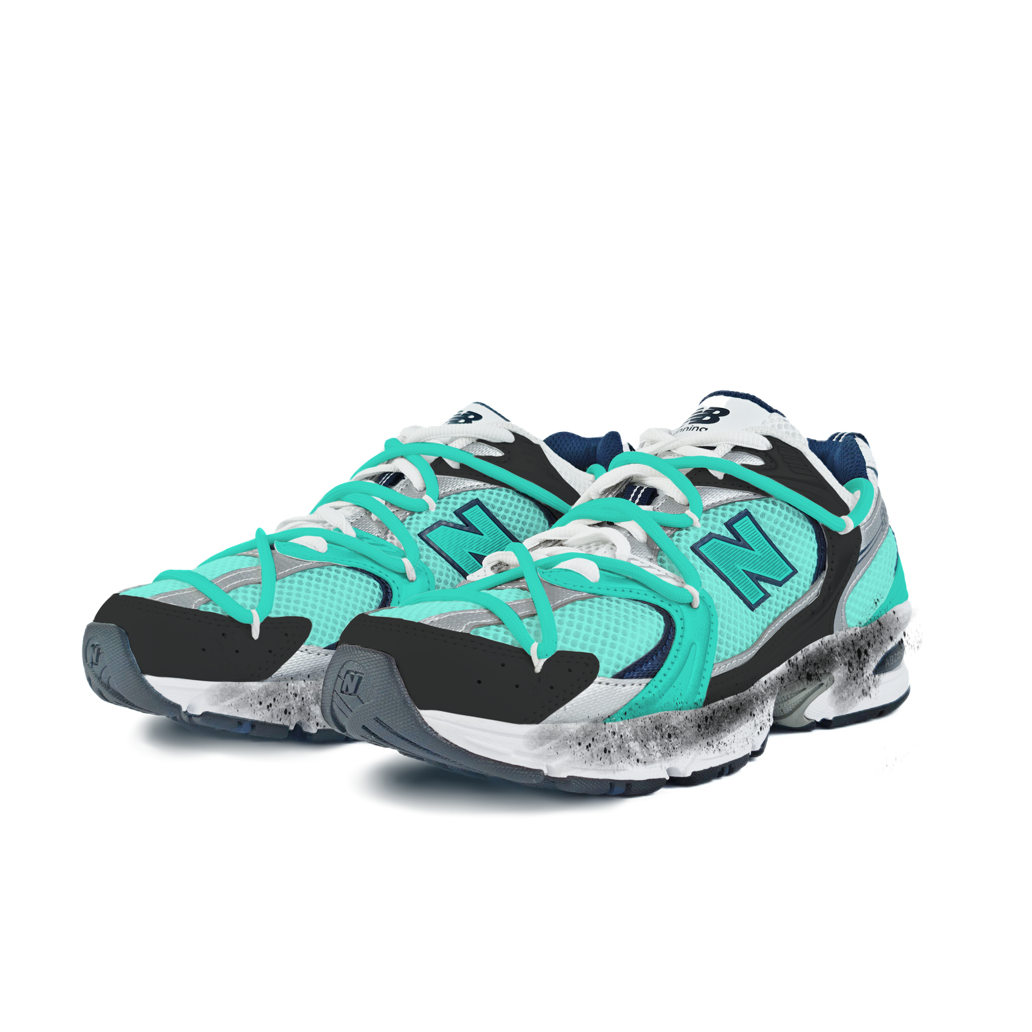 New Balance NB 530 Abrasion Resistant Slip Resistant Low top Running Shoes Unisex White Green