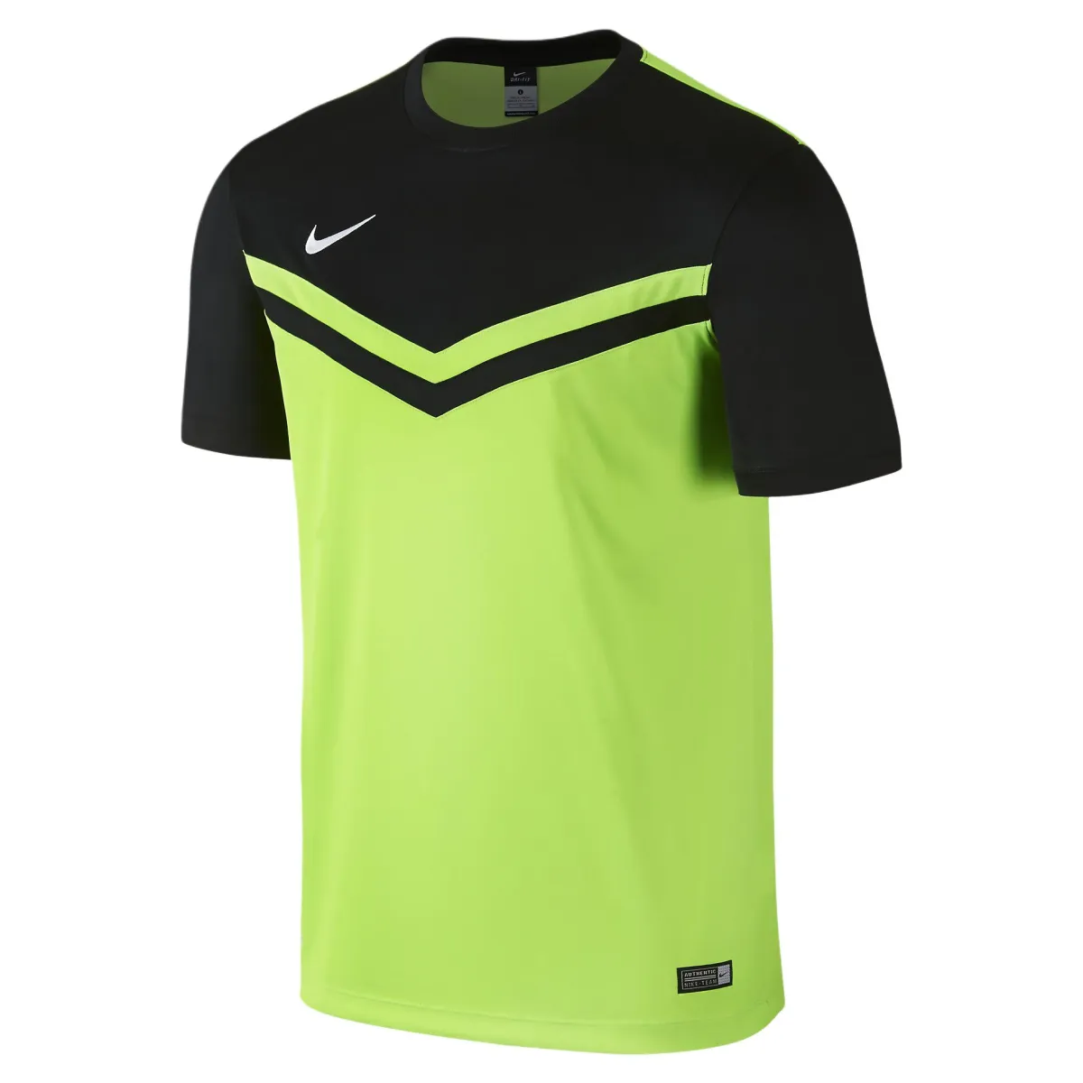 Nike T-Shirts Men's Black/Green Crew Neck Moderate