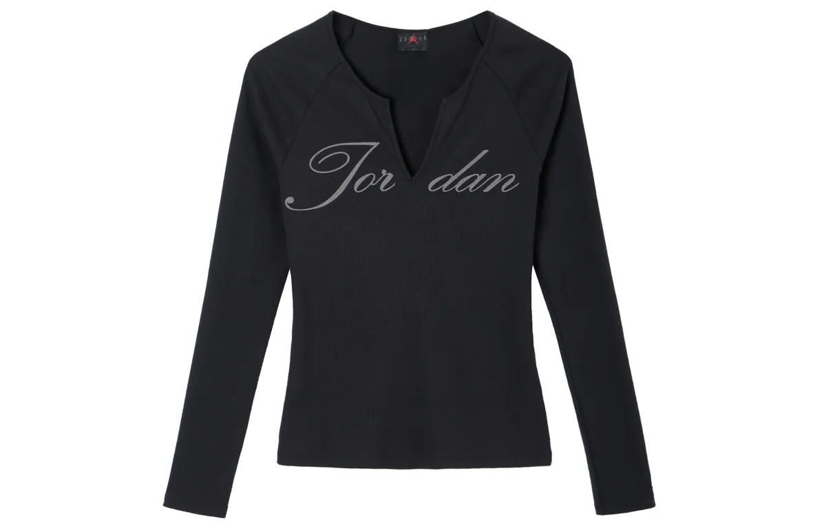 Jordan T-Shirts Women's Black V-neck Moderate Other