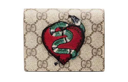 GUCCI Artificial Leather Card Holder, Wallet Women's Brown