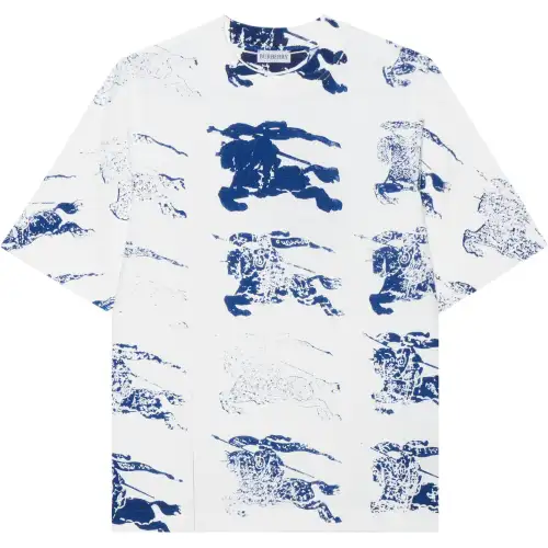 Burberry Allover Logo Prined Crewneck T-Shirt