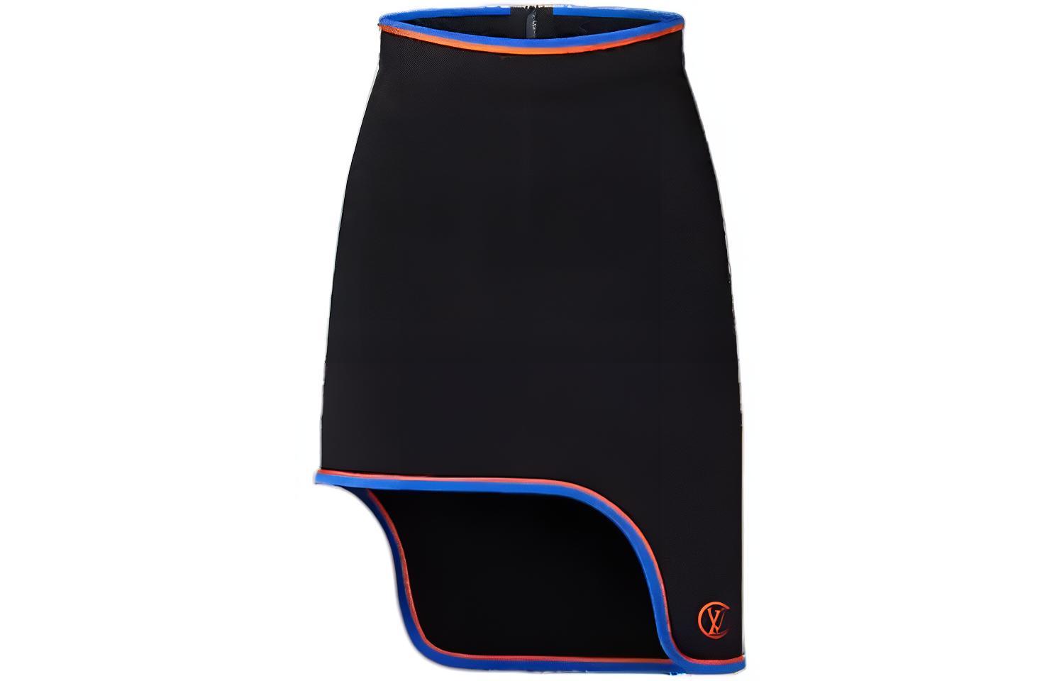 LOUIS VUITTON Asymmetrical black skirt, with your logo imprint