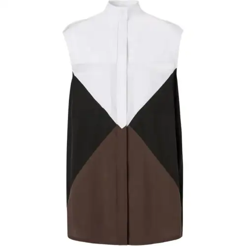 Burberry Shirts Women's White Stand Collar Moderate