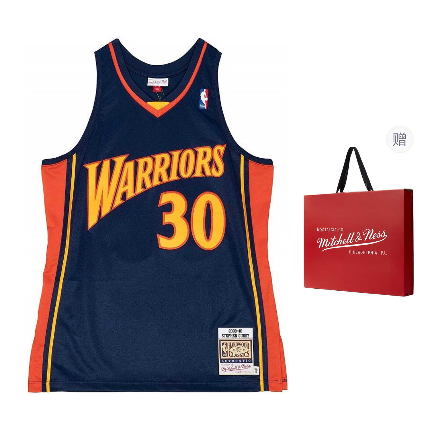 Mitchell & Ness x NBA Authentic Player Edition Golden State Warriors Rookie Season Curry No. 30 Retro Sports Jersey Basketball Vest Men's Dark Blue