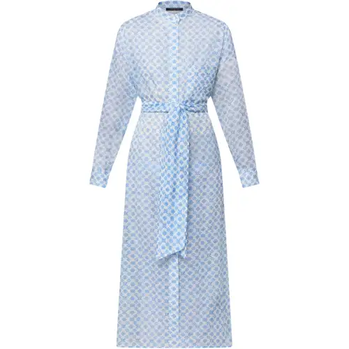 LOUIS VUITTON Long Sleeved Dress Women's Blue