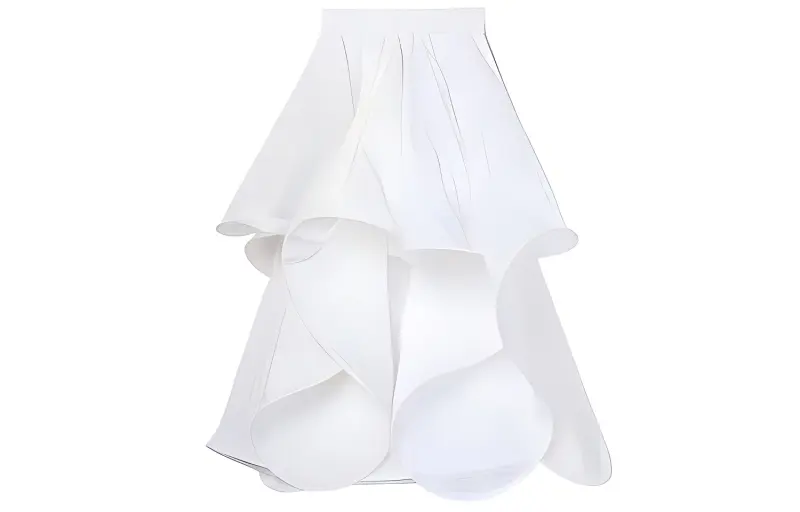 LOEWE Casual Long Skirts Women's White Moderate Long Pleated Skirt