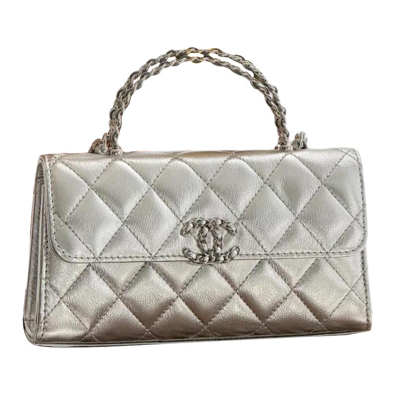Женская сумка Chanel Kelly 25S (серебристая) — фото 2