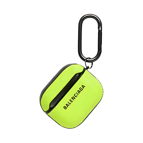 Balenciaga Cow Leather Earphone Case Unisex Neon Green