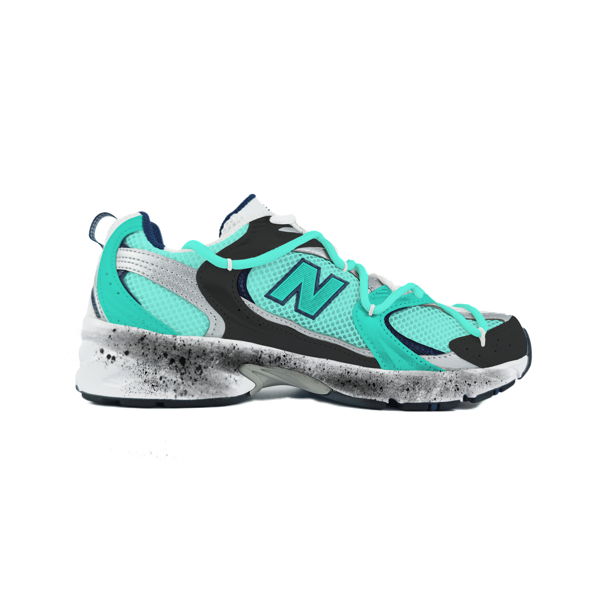 New Balance NB 530 Abrasion Resistant Slip Resistant Low top Running Shoes Unisex White Green
