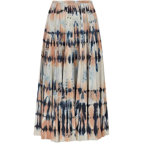 DIOR Quarterly New Products Casual Long Skirts Women's Beige Moderate Mid Length Pleated Skirt