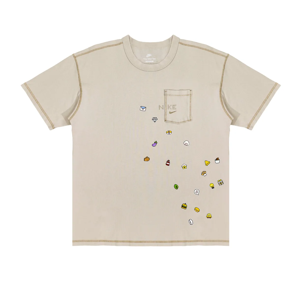 Nike T-Shirts Unisex Light Bone Crew Neck Moderate Straight Fit