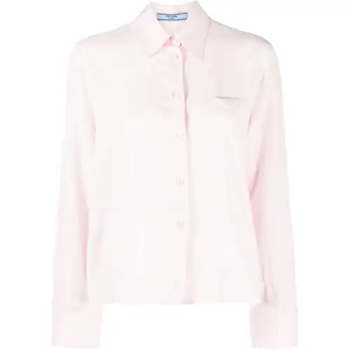 PRADA Shirts Women's Pink Lapel Moderate Other