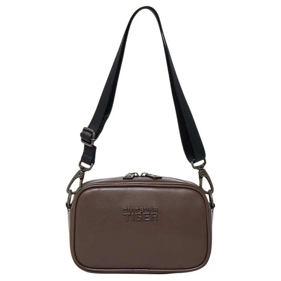 Onitsuka Tiger Leather Crossbody Bag, Shoulder Bag Medium Unisex Brown