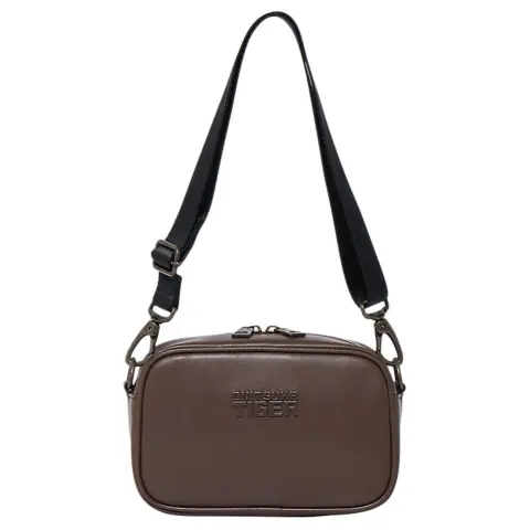 Onitsuka Tiger Leather Crossbody Bag, Shoulder Bag Medium Unisex Brown