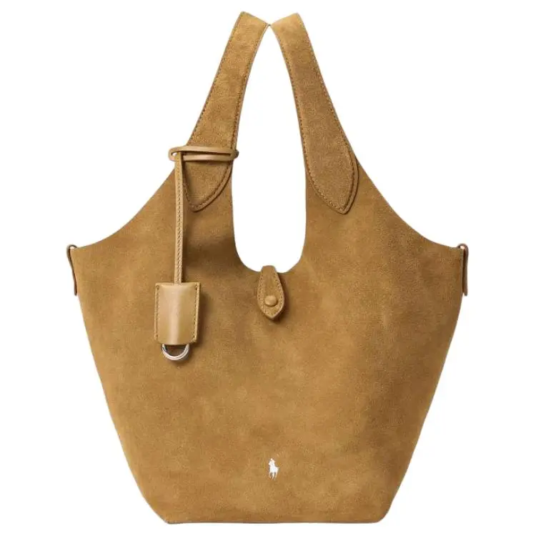 Polo Ralph Lauren Polo Play Leather With Suede Handbags Medium Women's Caramel