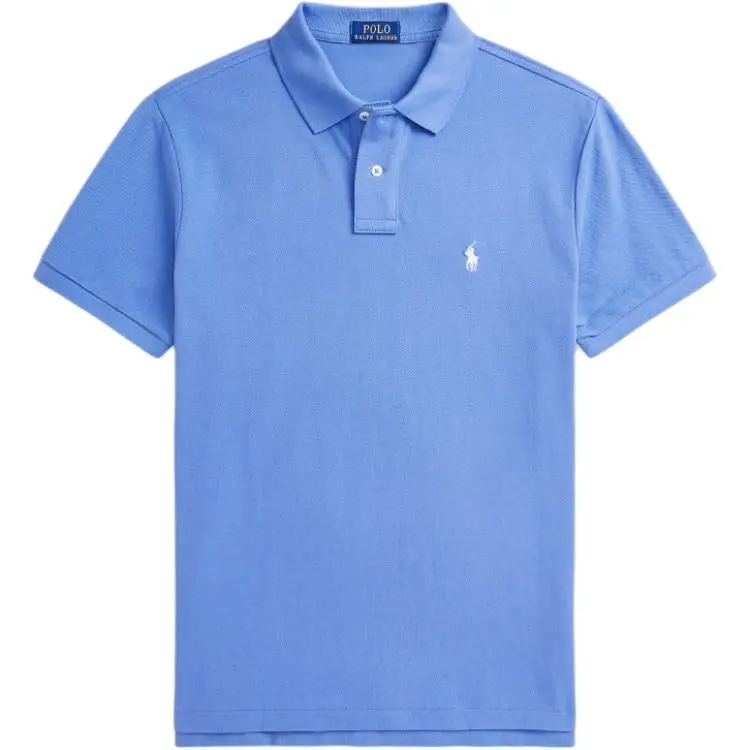 Polo Ralph Lauren Polo Shirt Custom Slim Fit Men's Pool Blue