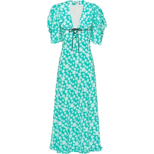 MIU MIU SS22 Short Sleeved Dress Women's Blue