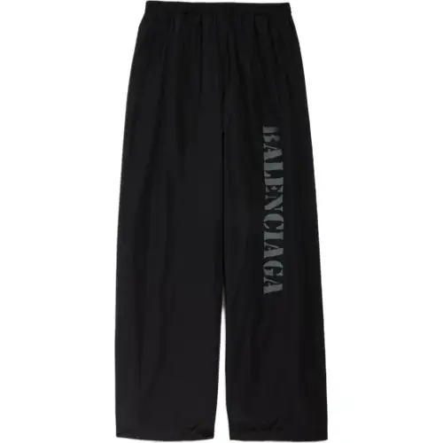 Balenciaga Casual Pants Loose Fit Unisex Black