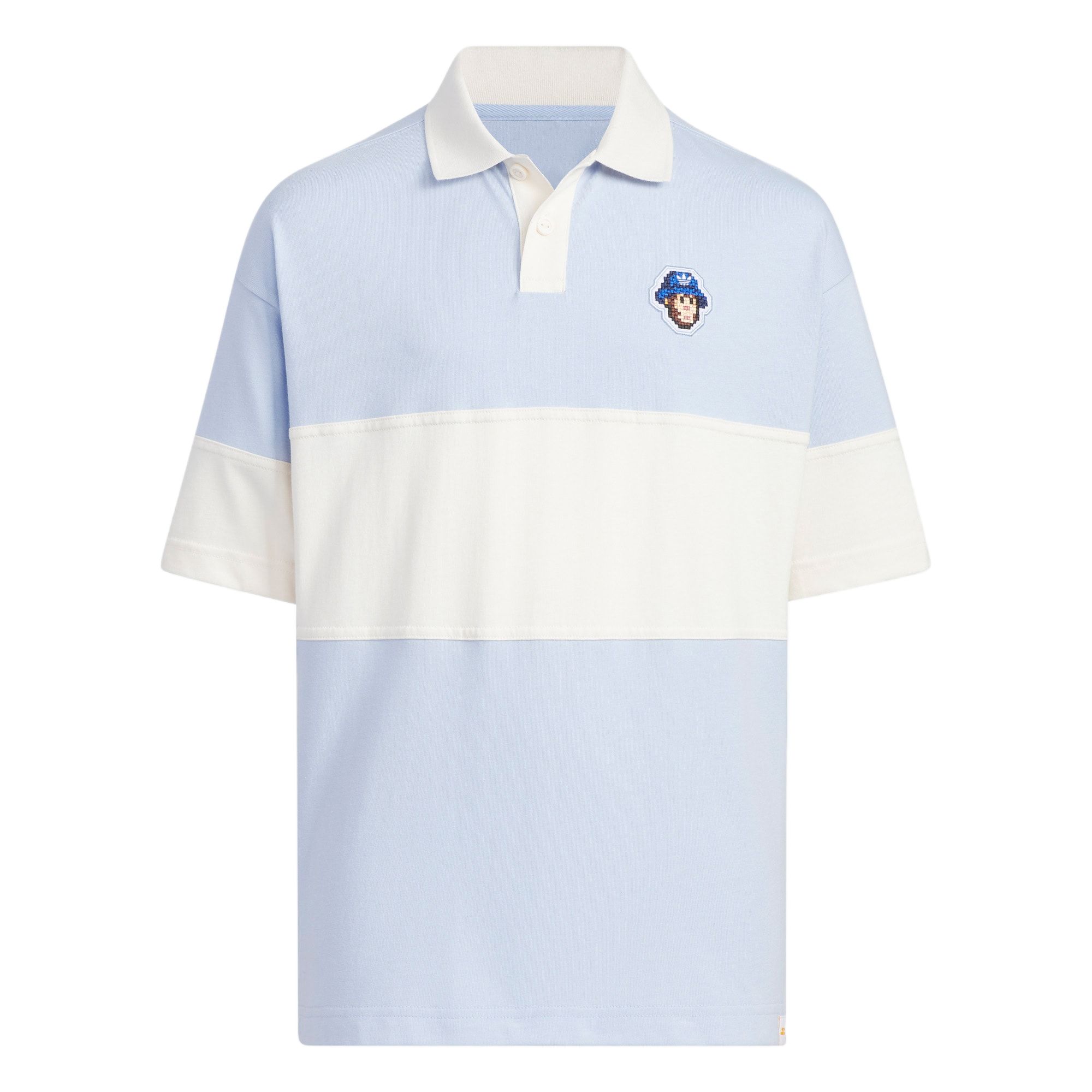 Мужская футболка-поло adidas originals colorblock polo (нежно-голубая)