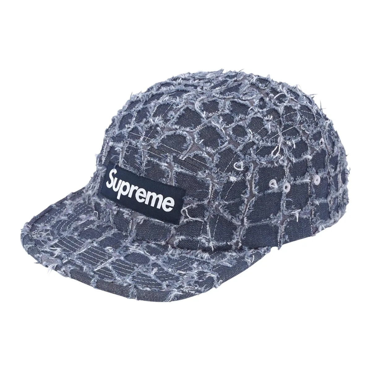 Supreme Frayed Croc Denim Camp Cap