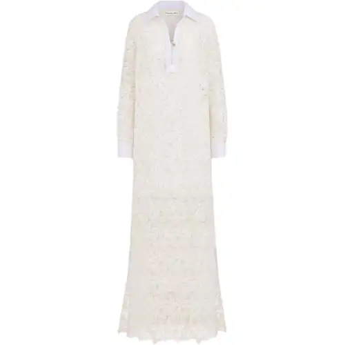 DIOR FW25 Long Sleeved Dress Women's Beige