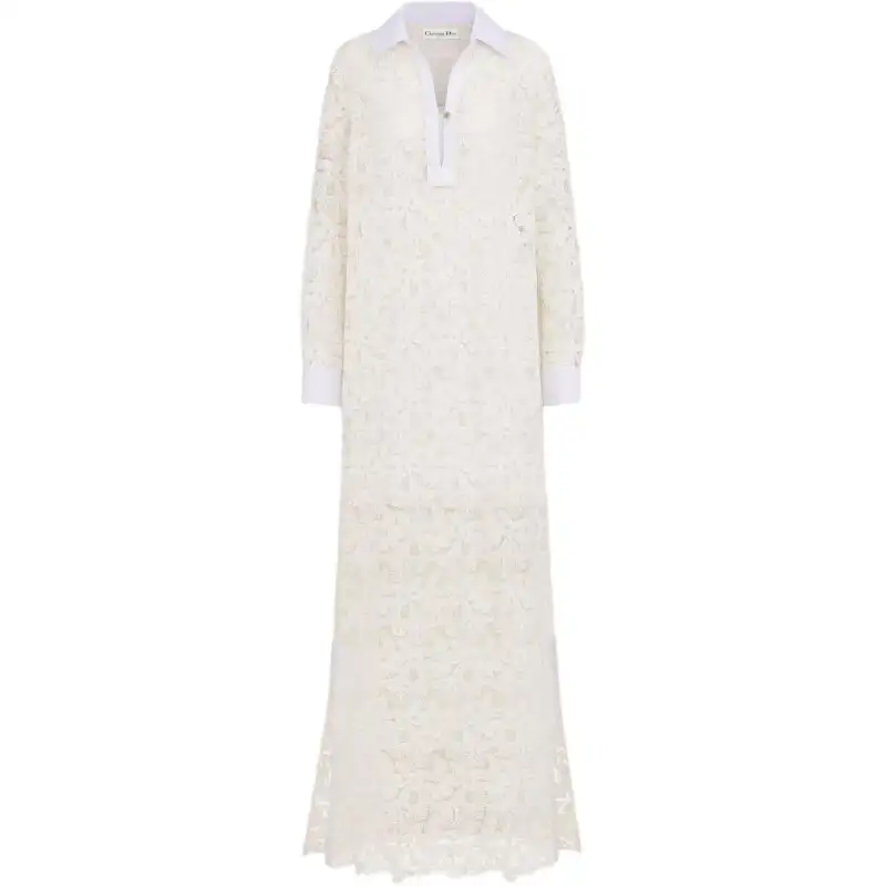 DIOR FW25 Long Sleeved Dress Women's Beige