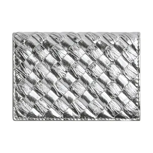 Bottega Veneta Lambskin Card Holder Regular Women's Silver