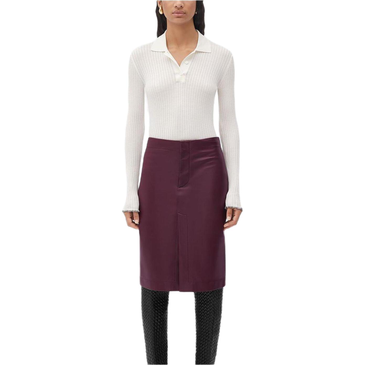 Bottega Veneta Polo Shirts Women's White Crew Neck Moderate Straight Fit