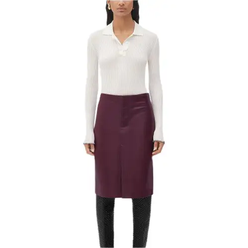 Bottega Veneta Polo Shirts Women's White Crew Neck Moderate Straight Fit